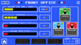 Retro Bowl Front Office screen with stadium, training, rehab and coaching staff upgrades