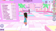Vortella's Dress Up lobby showing the all-time leaderboard and next game countdown