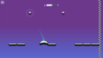 Red Stickman Hook character bouncing from a curved platform toward the finish