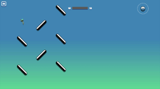 Stickman Hook character swinging between platforms and hooks on level 12