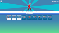 Stickman Hook skin selection screen showing classic character designs