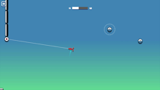 Red Stickman Hook character swinging from a hook toward the next anchor point