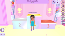 Vortella's Dress Up avatar standing in front of the winners podium
