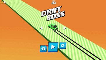 Drift Boss main menu with green car, best score and play button