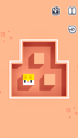Level 6 of Longcat showing the cat inside a compact puzzle platform with two square gaps.